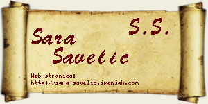 Sara Savelić vizit kartica